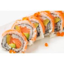 
	F2.  Duo-saumons Roll                              10pcs   14.90€

	Ext . saumons mi-cuit, ikura

	Int. saumon épicé, avocat  
